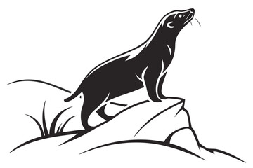 Render animal sihouette black vector