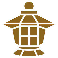 Traditional japanese lantern silhouette with geometric design