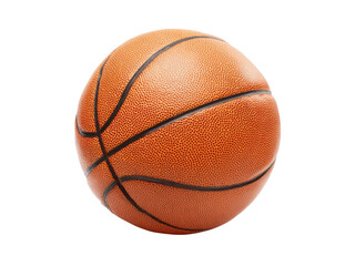 Fototapeta premium Orange basketball with black lines on black background sport game, Isolated, Png Transparent Background