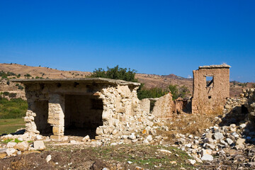 Ruins in the abandoned ghost-village of Souskioú, Paphos District: deserted ex-Turkish enclave in Greek Cyprus.