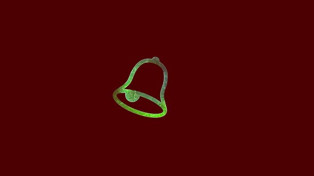 Neon glowing notification bel saber animation with red background. 4K.