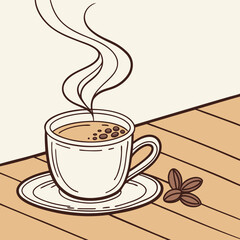 Obraz premium cup of coffee with beans