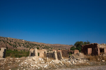 The abandoned ghost-village of Souskioú, Paphos District: ruined dwellings in an ex-Turkish enclave in Greek Cyprus.