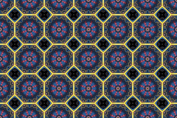 Seamless Fabric Interior Graphic Wallpaper Cloth Digital Background Fashion Design Tile Textile Geometric Texture Art Template Luxury Perspective Visual Shape Decoration Endless Symmetric Pattern.
