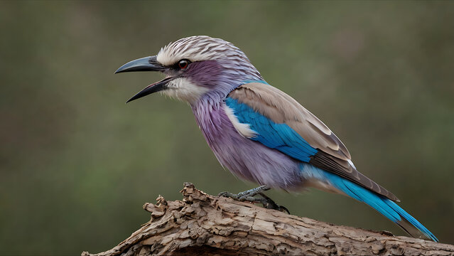 Lilac breasted roller on the branch, kingfisher, kookaburra, beak, branch, tree, birds, black, feather, blue, white, avian, Australia, green, Australian, colorful, beautiful, 32K Revolutions 