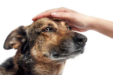 PNG Hand petting a dog
