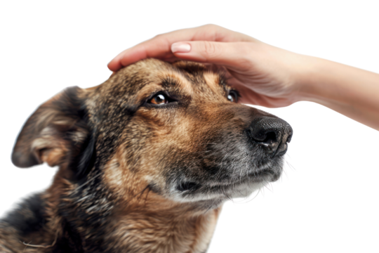PNG Hand petting a dog