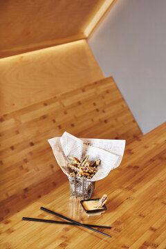 Sweet-Potato-Fries-with-wood-interior-table korean food