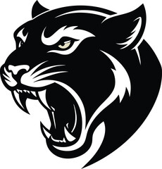 tiger head, head of tiger, tiger silhouette vector icon isolated on transparent background
