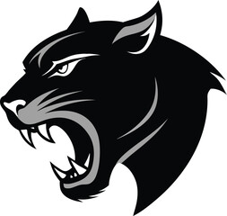 Angry Panther Head Logo, Vector icon isolated on transparent background