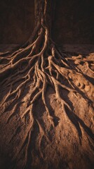 Tree Roots Spreading on Ground, Natural Growth and Interconnectedness
