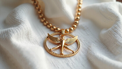 Stylized Winged Creature Pendant In Gold Ornate Jewelry For Mythology