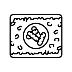 fungal contamination black line icon for digital and print projects.