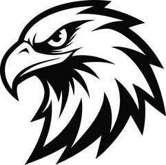 head of eagle, outline eagle head, eagle head portrait vector icon isolated on transparent background