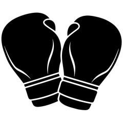 Black boxing gloves silhouette white vector