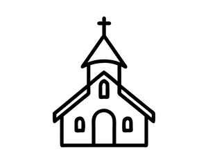 Simple outline of a church building silhouette