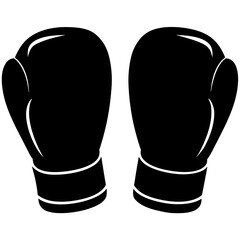 Black boxing gloves vector white silhouette