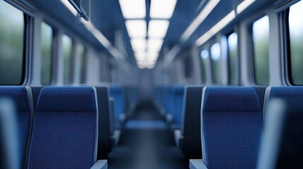 Empty modern train car interior