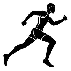 Black male runner silhouette athlete running