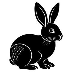 Black rabbit with white patterned hindquarters bunny