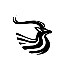 Powerful Blackbuck Logo in Monochrome