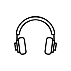 Outline over ear headphones on audio communication