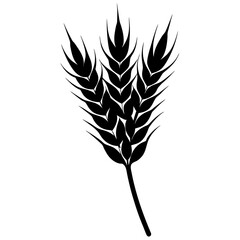 Black wheat stalk silhouette grain agriculture