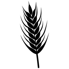 Black wheat stalk vector grain agriculture