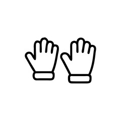 Obraz premium Outline winter gloves with open fingers on hand protection