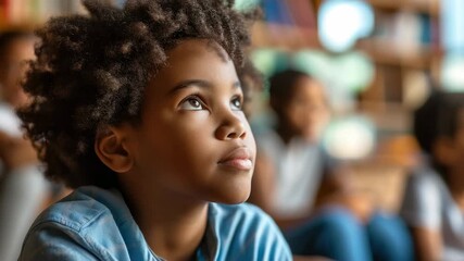 Kids engaged in a storytelling session in a cozy indoor setting during the afternoon