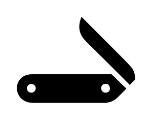Open pocket knife silhouette icon