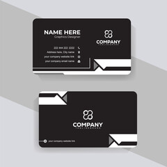 Elegant Black and White Business Card Design with Modern Line Pattern. Professional black and white business card mockup, minimal template for creative branding solutions.