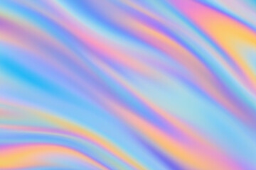 Obraz premium Flowing iridescent abstract background with a smooth holographic pastel gradient