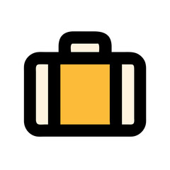 Simple black and yellow briefcase silhouette