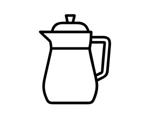 Classic coffee pot silhouette with handle and lid