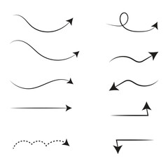 Arrow movement icon direction flow symbol wavy arrow