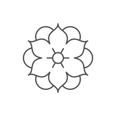 Abstract mandala line outline icon