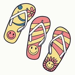 flat design vector of Cartoon style flip flop wit