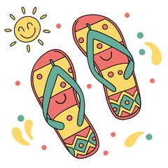 flat design vector of Cartoon style flip flop wit
