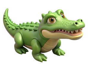 Fototapeta premium 3D cartoon crocodile in PNG format