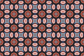 Fototapeta premium Seamless Fabric Interior Graphic Wallpaper Cloth Digital Background Fashion Design Tile Textile Geometric Texture Art Template Luxury Perspective Visual Shape Decoration Endless Symmetric Pattern.