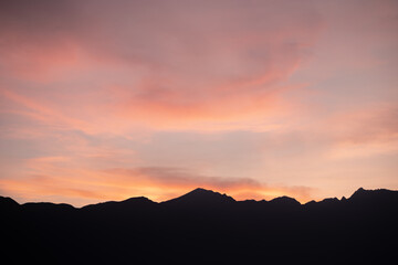 sunset over the mountains