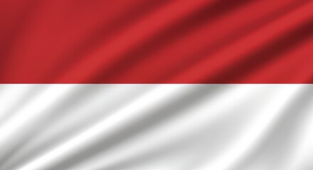 Obraz premium A flowing Indonesian flag, red and white stripes billowing gently.