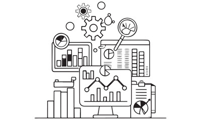 Flat Design Business & Startup Scenes vector