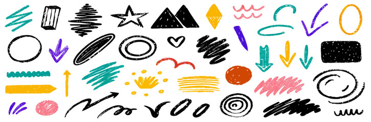Hand-drawn Doodle Elements: Arrows, Shapes & Lines