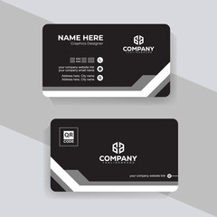 Abstract Black and White Business Card Design with Layered Elements