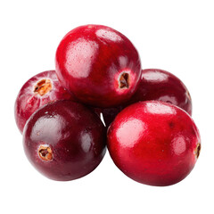 Fototapeta premium Shiny red cranberries with dark background fruit food, Isolated On Png Transparent Background