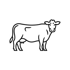 Black outline drawing of a cow animal livestock