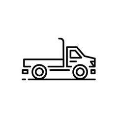 Black outline of a pickup truck vehicle transport