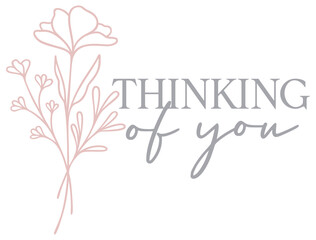 Thinking of You | Floral Sympathy Art | Vector Flower Illustration